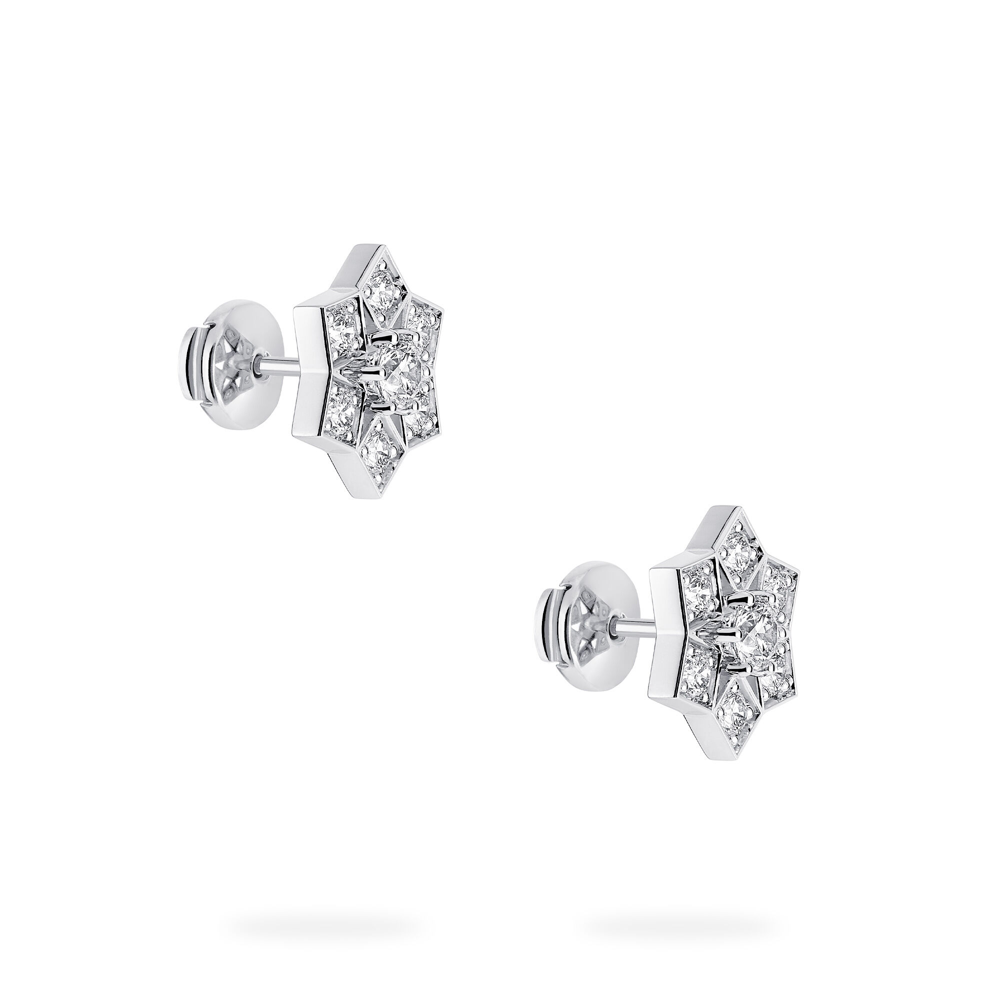 Birks Snowflake White Gold Snowflake Stud Earrings Large